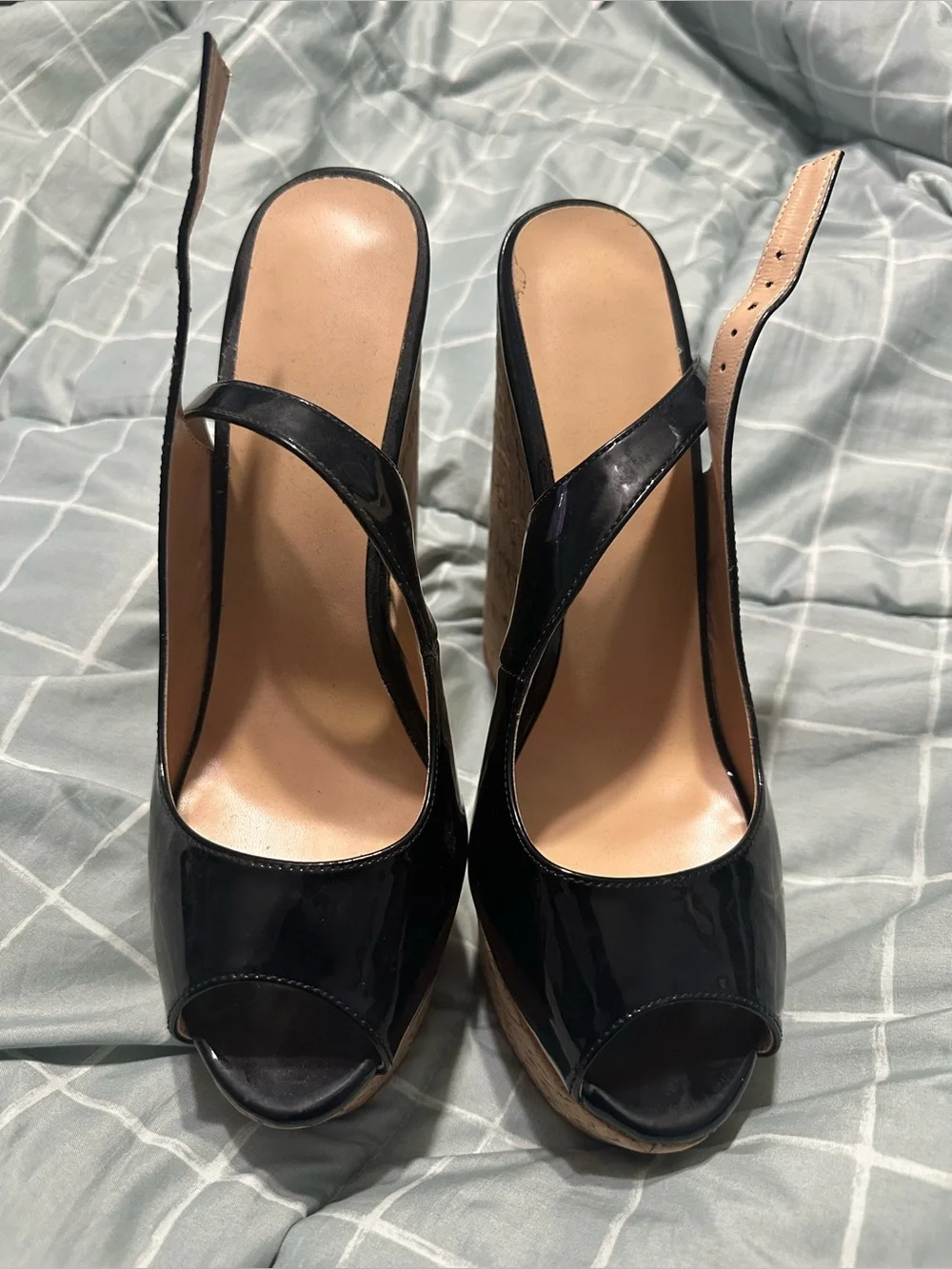 Yodeks Women’s Pumps Platform Wooden Sandals Wedge Heels Peeps Toe High